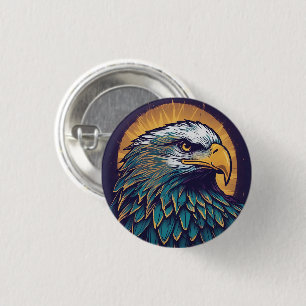 Majestic Bald Eagle 3 Cm Round Badge