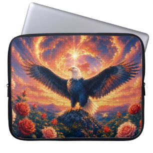 Majestic Bald Eagle at Sunrise Geometric Style Laptop Sleeve