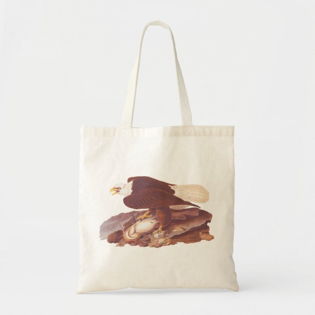Majestic Bald Eagle by Audubon with Fresh Fish Tote Bag (Front)