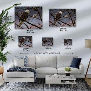 Majestic Bald Eagle Full Moon - Wildlife Art  Canvas Print