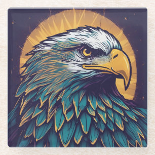 Majestic Bald Eagle Glass Coaster