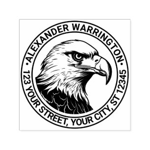 Majestic Bald Eagle Head #5 Name Return Address Self-inking Stamp