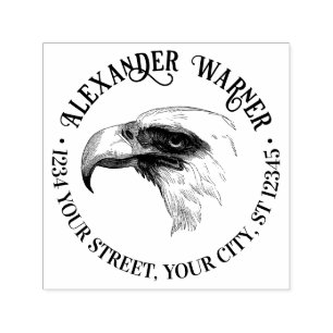 Majestic Bald Eagle Head Name Return Address #2 Self-inking Stamp