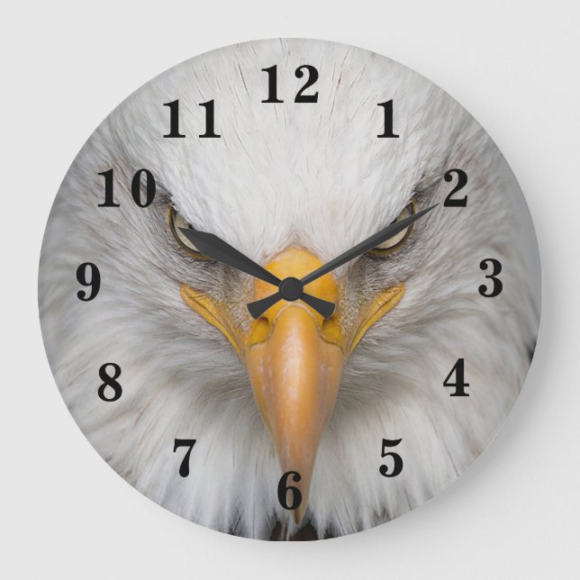 Majestic Bald Eagle Large Clock (Front)