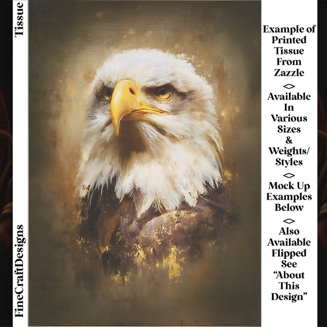 Majestic Bald Eagle, Oil Style Art EF5L Decoupage Tissue Paper (Creator Uploaded)