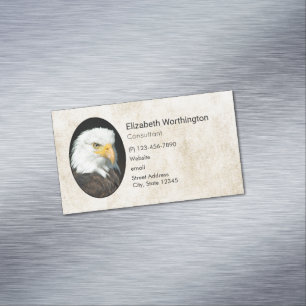 Majestic Bald Eagle Portrait Magnetic Business Card