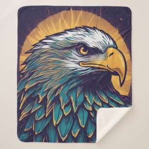 Majestic Bald Eagle Sherpa Blanket