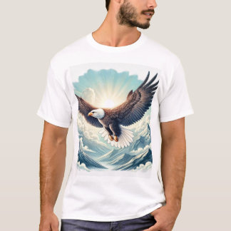 "Majestic Bald Eagle Soaring Over Mountains T-Shir T-Shirt