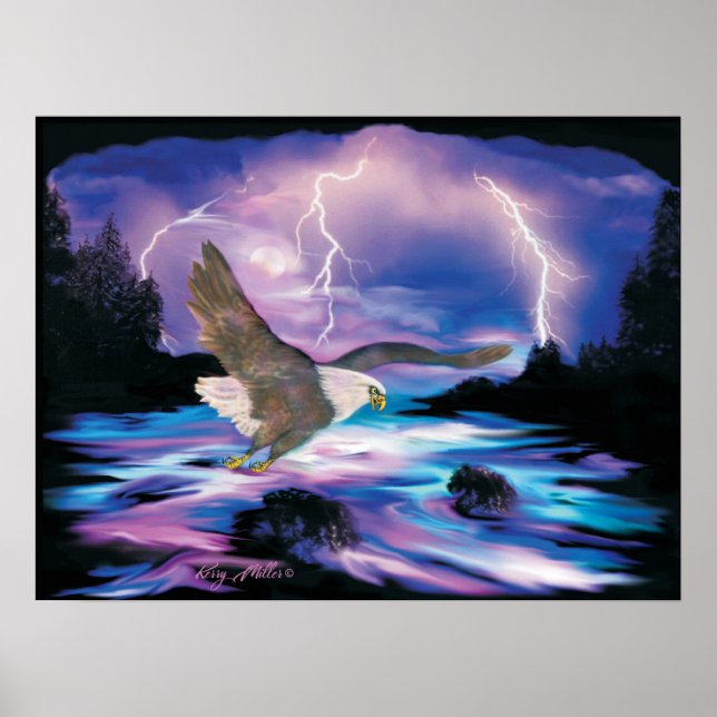 Majestic Bald Eagle Soaring Poster (Front)