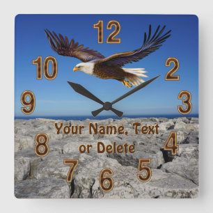 Majestic Bald Eagle Wall Decor, Eagle Wall Clock