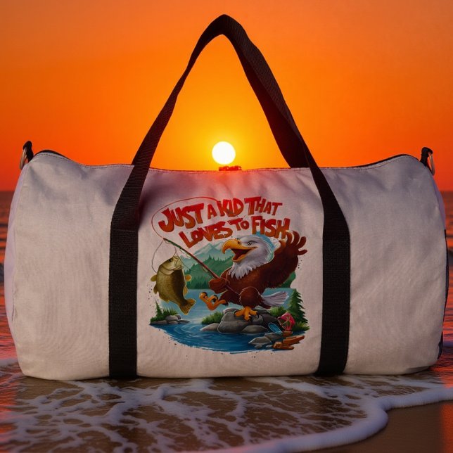 Majestic Bald Eagle With Fresh Fish on Rocky Perch Duffle Bag (Creator Uploaded)