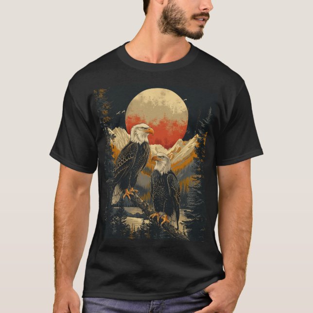 Majestic Bald Eagles at Sunrise – Wildlife Graphic T-Shirt (Front)