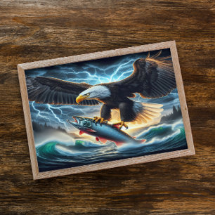 Majestic Bald Eagles Hunter  Poster