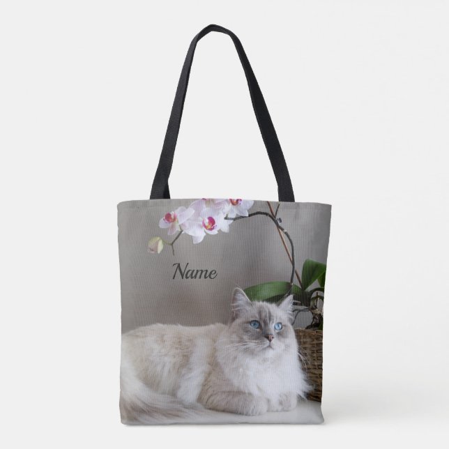 Majestic Balinese Cat Tote Bag (Back)