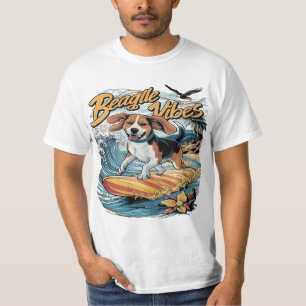 Majestic Beagle Conquers the Wave Surfing T-Shirt