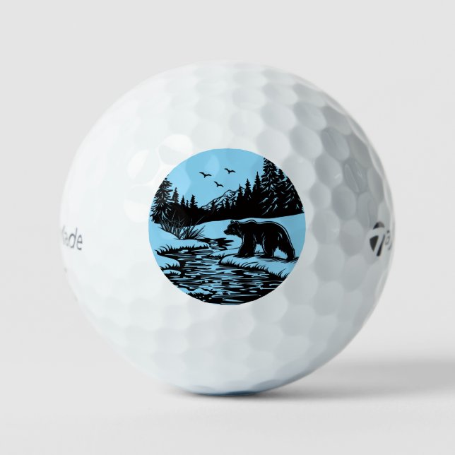 Majestic Bear by the Pond Golf Balls (Front)