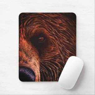 Majestic Bear Portrait Art – Close-Up Wild Animal Mouse Mat