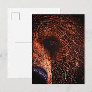 Majestic Bear Portrait Art – Close-Up Wild Animal Postcard