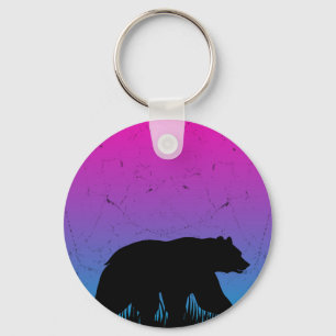 Majestic Bear Silhouette Nature Key Ring