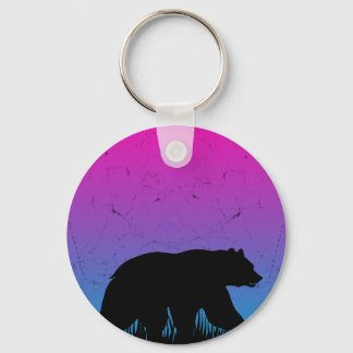 Majestic Bear Silhouette Nature Key Ring
