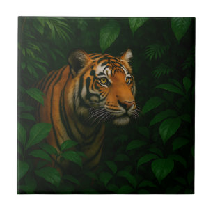 Majestic Bengal Tiger Jungle Portrait Wildlife Tile