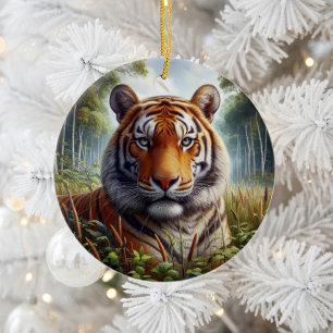 Majestic Bengal Tiger Keepsake Ceramic Tree Decoration
