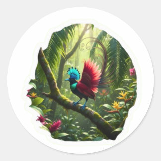 Majestic Bird of Paradise - Exotic Indonesian Wild Classic Round Sticker