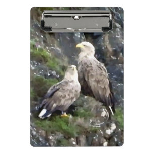 Majestic Bird of Prey White Tailed Eagle Pair Mini Clipboard