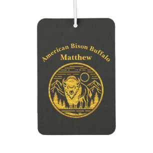 Majestic Bison in Mountain Landscape Car Air Freshener