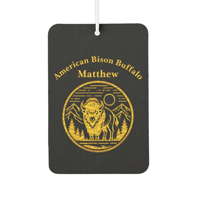 Majestic Bison in Mountain Landscape Car Air Freshener (Front)