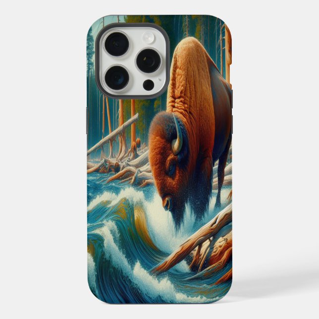 Majestic Bison Wading iPhone Case (Back)