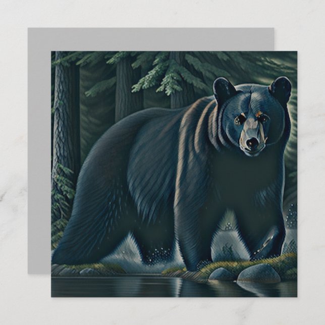 Majestic Black Bear Of The North Woods Card (Front/Back)