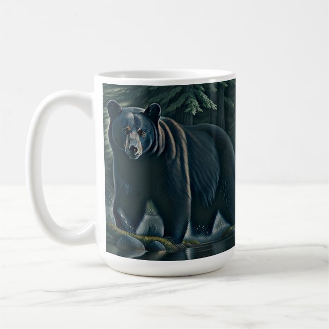 Majestic Black Bear Of The North Woods Coffee Mug (Left)