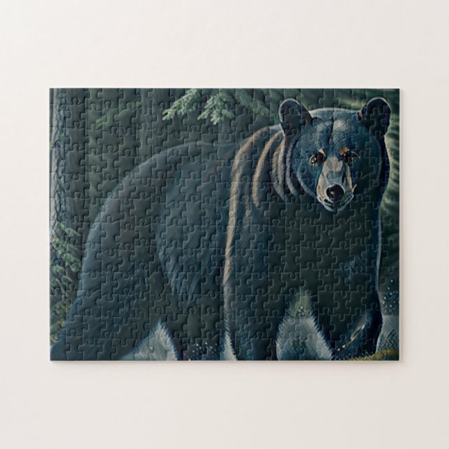 Majestic Black Bear Of The North Woods Jigsaw Puzzle (Horizontal)