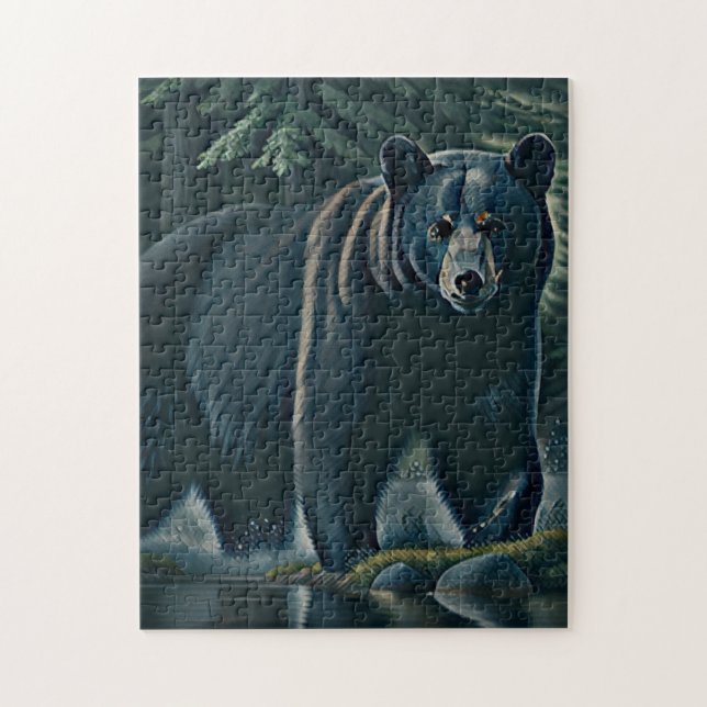 Majestic Black Bear Of The North Woods Jigsaw Puzzle (Vertical)