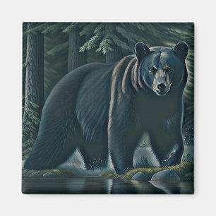 Majestic Black Bear Of The North Woods Magnet