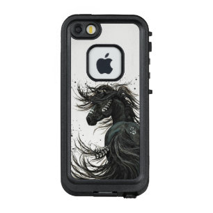 Majestic Black Friesian Horse Cover by Bihrle