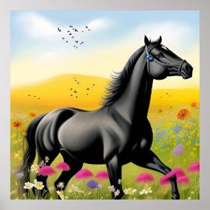 Majestic Black Horse Poster