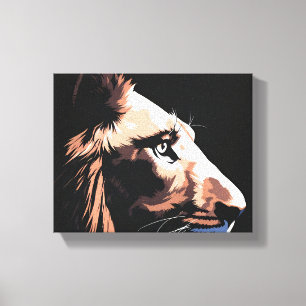 Majestic Black Lion   High-Quality Dark Aesthetic  Canvas Print