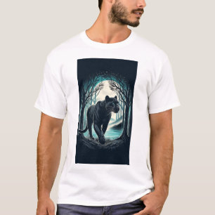 Majestic Black Panther – Misty Forest Stroll T-Shirt