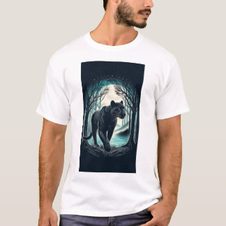 Majestic Black Panther – Misty Forest Stroll T-Shirt