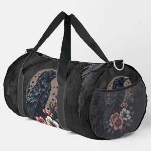 Majestic black raven duffle bag