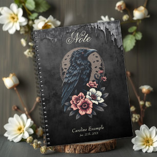 Majestic black raven notebook