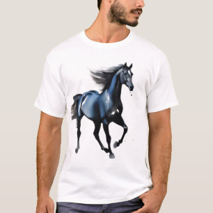 Majestic Black Stallion Galloping Men's Graphic T-Shirt