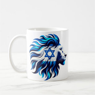 Majestic Blue Lion of Judah with Star of David Coffee Mug