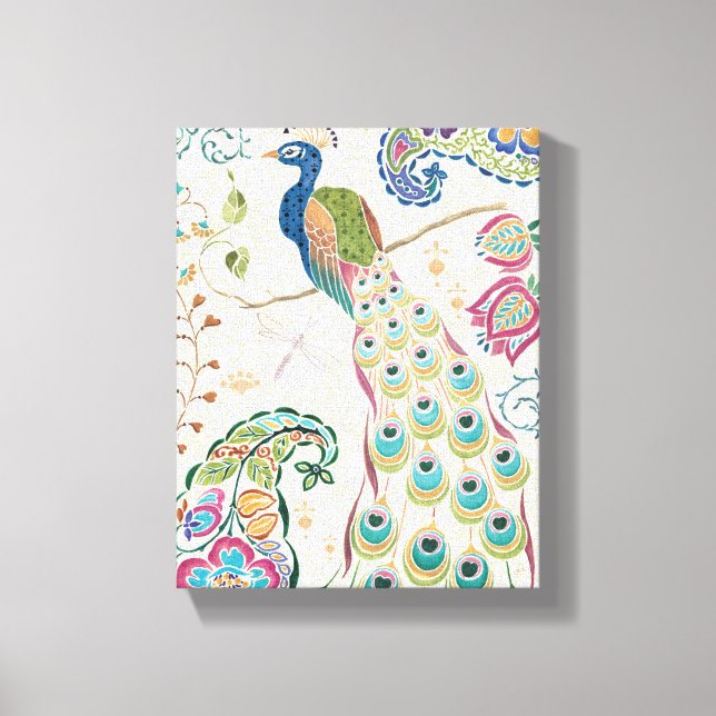 Majestic Blue Peacock Canvas Print (Front)