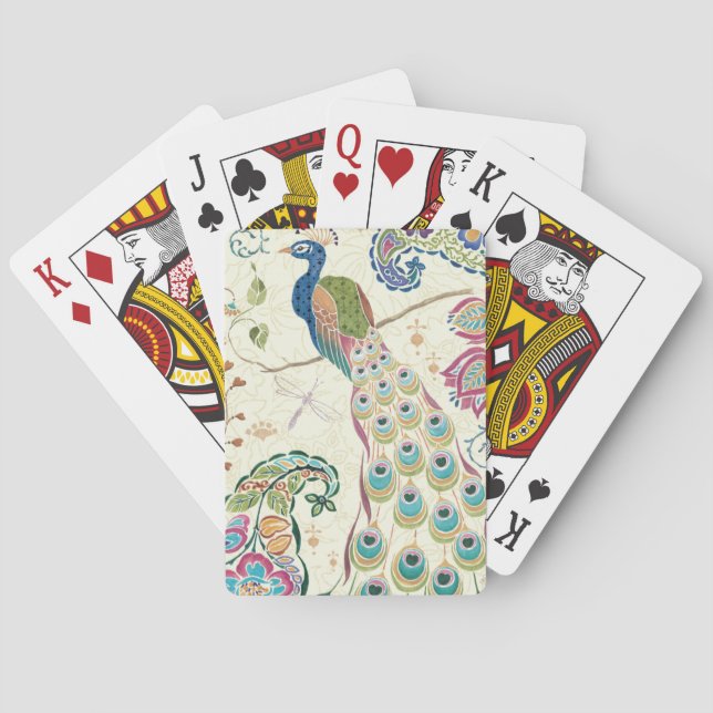 Majestic Blue Peacock Playing Cards (Back)