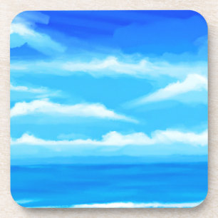 Majestic Blue Sky Painting Coaster