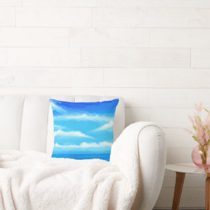 Majestic Blue Sky Painting Cushion