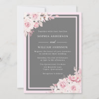 Majestic Blush & Grey Floral Watercolor Wedding
